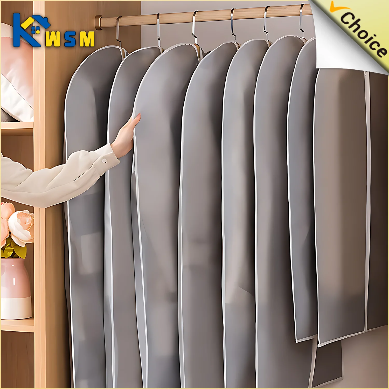 1-20PCS Washable Clothes Hanging Dust Cover  Wedding Dress Cover Suit Coat Storage Bag  Wardrobe Hanging Clothing Organizers