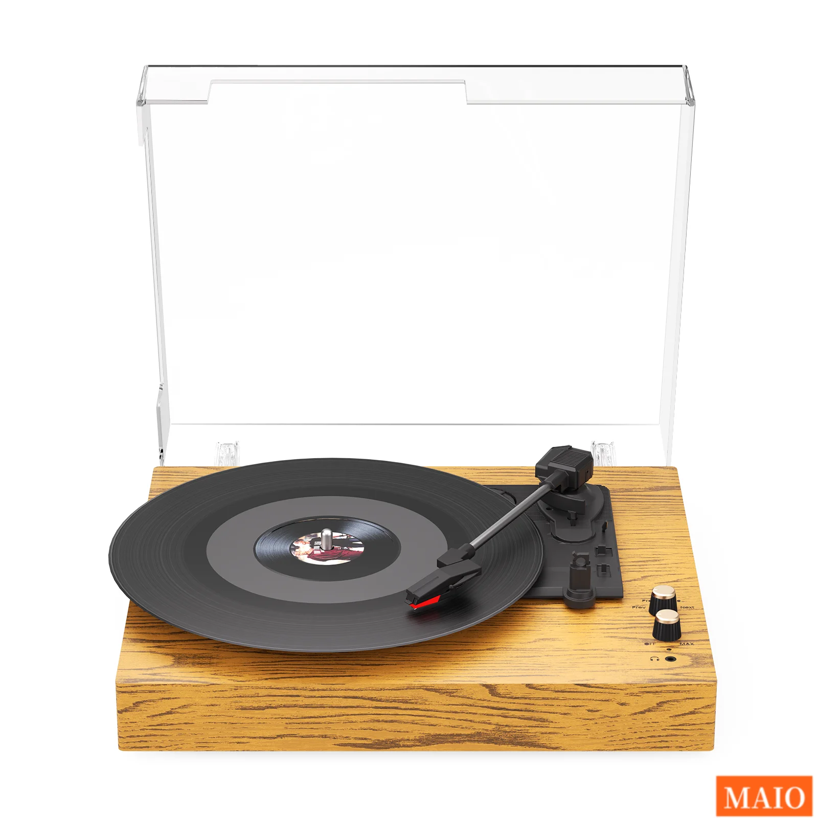 MAIO Record Player  Bluetooth Vintage Audio Turntables 3-Speed 33/45/78RPM Vinyl Spinner with Speakers, Headphone Jack, AUX-in