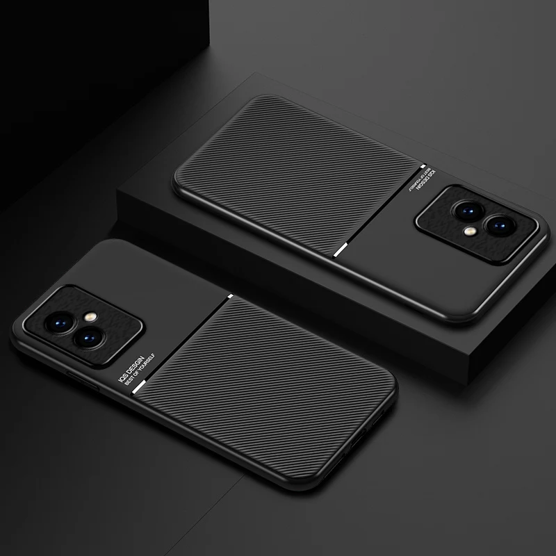 Shockproof Magnetic Leather Silicone Phone Case with Car Holder Attachment