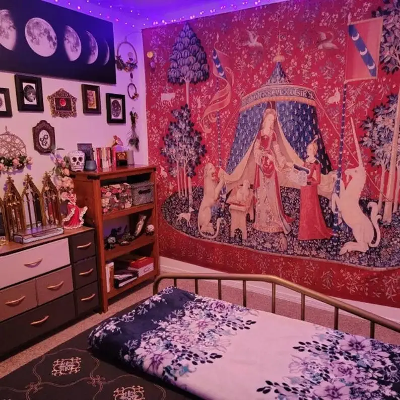 Lady With Unicorn Tapestry Printed