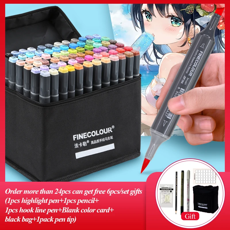 Ohuhu Honolulu Marker Pen Dual Tips Alcohol Art Markers Set Coloring Manga  Sketching Drawing Felt Pen School Supplies - AliExpress