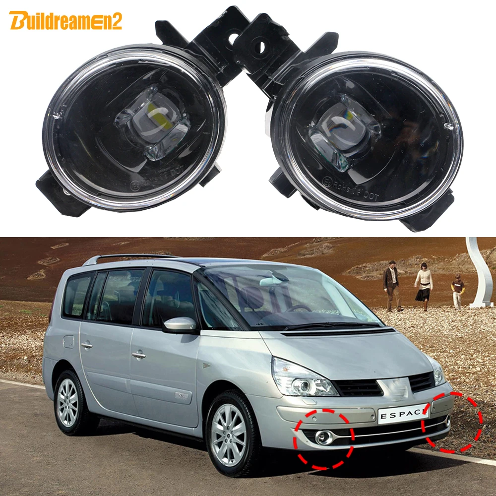 30W H11 Car Front Led Lens Fendinebbia Drl 2 Pezzi Per Renault Espace 4/Iv Pre-Lifting 2002-2011 (Non Adatto Al Lifting)
