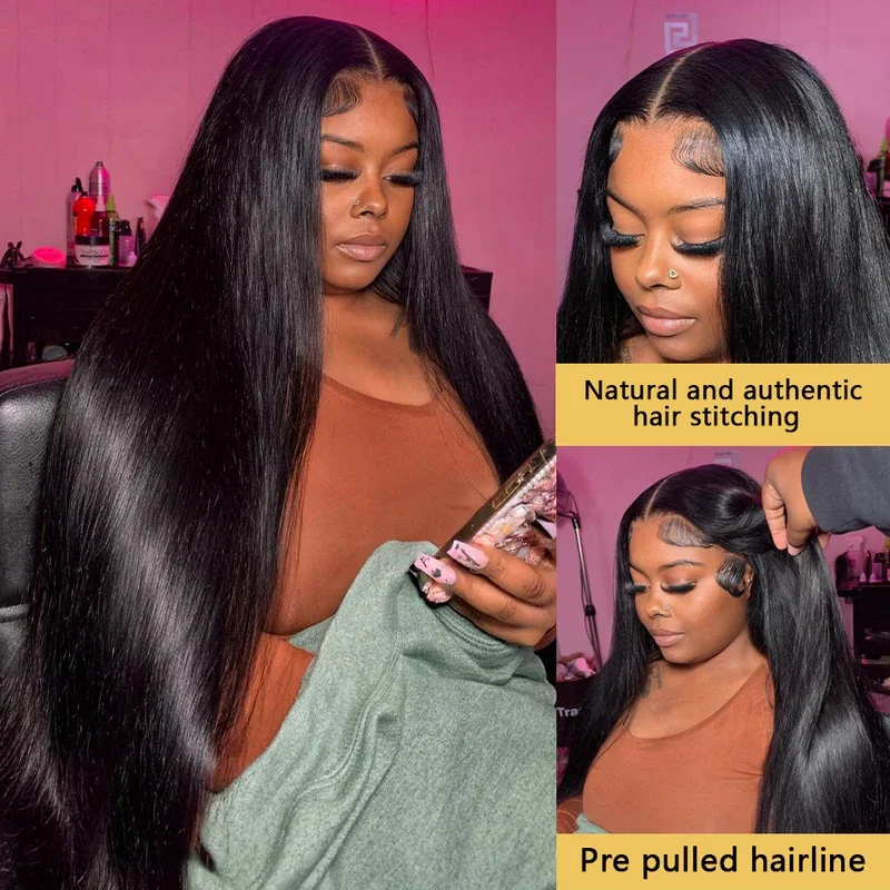 40 Inch Lace Closure Wig Brazilian13x4 Lace Frontal Wig For Black Women 13x6 Hd Straight Lace Front Human Hair Wigs