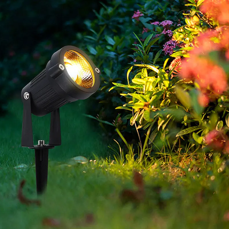 10 Stuks Led Tuin Gazon Lamp Waterpraf Ac 220V 110V 7W 5W DC12-24V Buiten Led Spike Light Pad Landschap Ip65 Spot Bollen