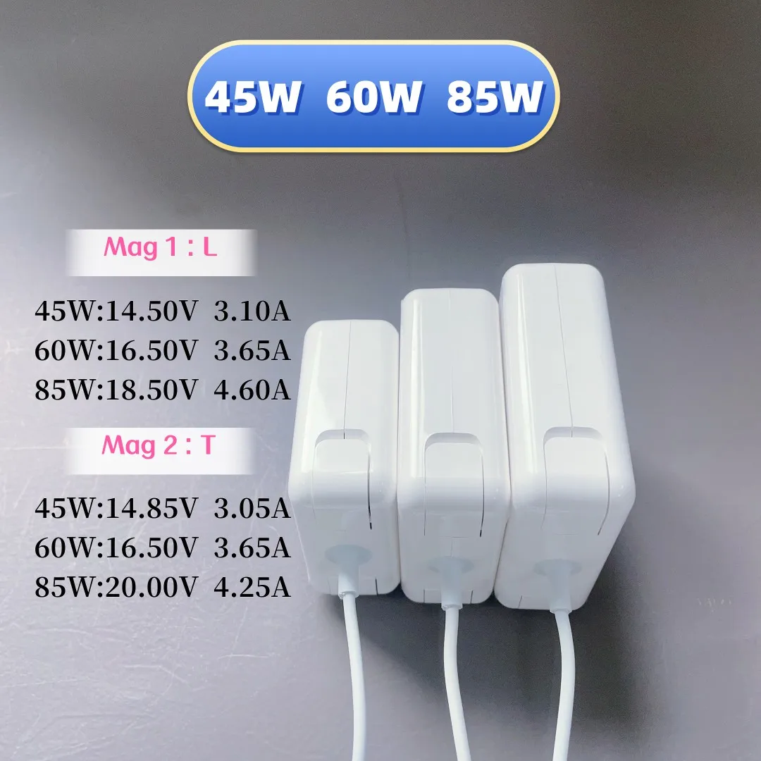עבור macbook 45W 60W 85W Magsaf* 2 macbook charger A1466 A1278 A1502 A1398 A1286 מתאם מתח למטען Macbook Air Pro