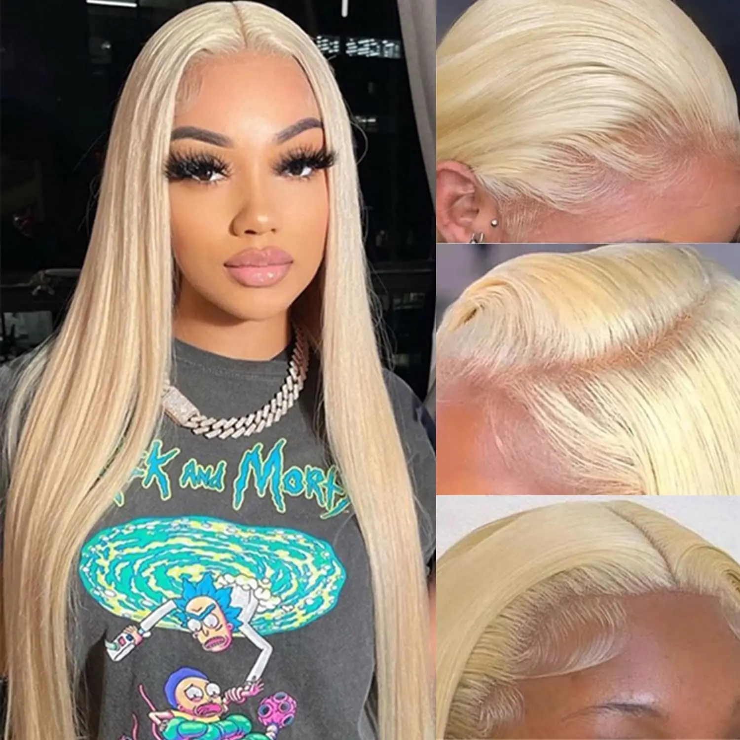 

13x6 HD Transparent 613 Honey Blonde Straight Lace Frontal Human Hair Wig Pre plucked 13x4 Lace Front Wig For Women Colored Wig