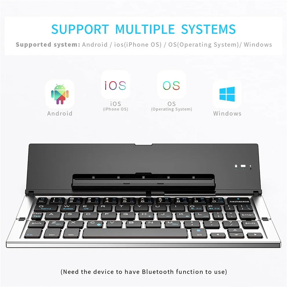 Bow-teclado Dobrável sem Fio Recarregável Bluetooth Tamanho de Bolso Telefone Ipad - Imagem 6