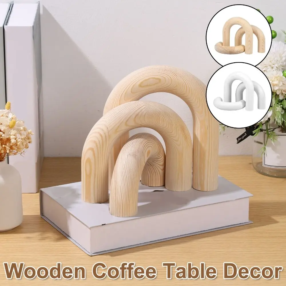 Description Picture 4 of itemBoho Style Decorative Wood Arc Ornament Hand-carved Handmade Arched Wooden Model Unique Arch Craft Ornament TV Cabinet