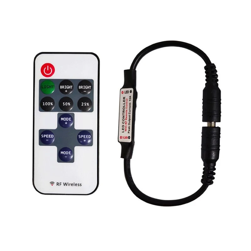 11-key Monochrome Mini RF Controller 5-24V Radio Frequency LED Dimmer Lamp Strip Controller With DC And USB Connector led strip controller led dimmer controller
