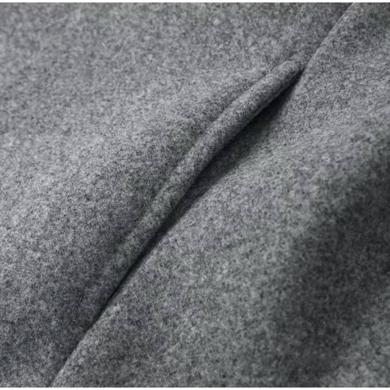 Vintage One Button Woolen Coat Women Gray Loose Long Sleeve V-neck Short Jacket Female Autumn Winter Casual Lady New in Outwears