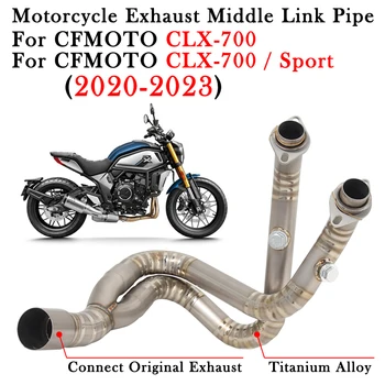 Slip On For CFMOTO CLX-700 CLX700 Sport 2020 - 2023 Motorcycle Exhaust Titanium Alloy Front Link Pipe Escape Moto Modify Muffler
