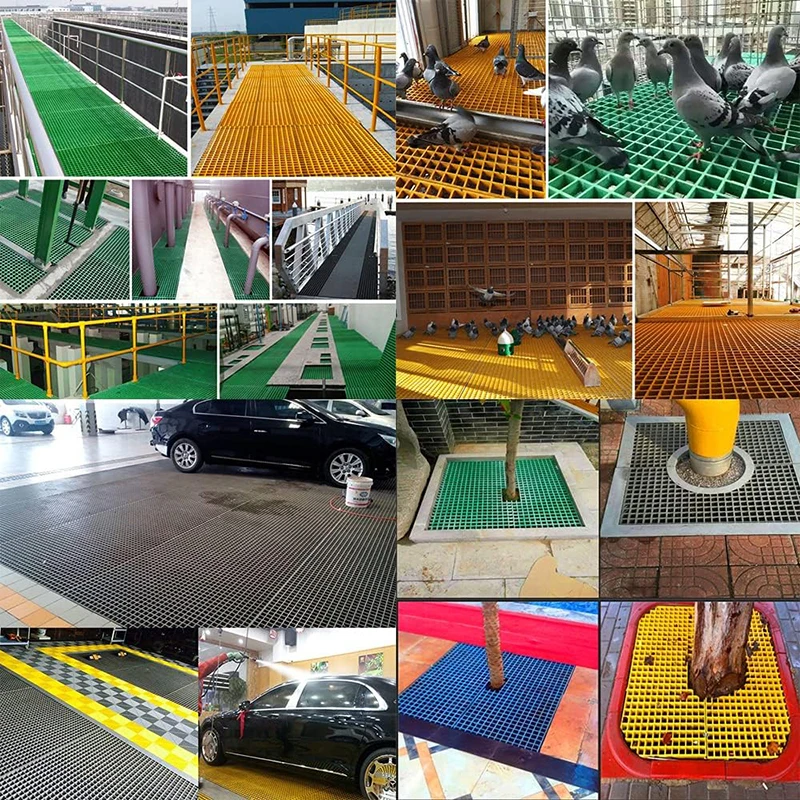 1 PC 2.6ftx2.6ft Yellow Floor Grating Fiberglass Car Wash 1.5" Thickness Grille FRP Grating Tree Grate Outdoor Drain Cover Plate