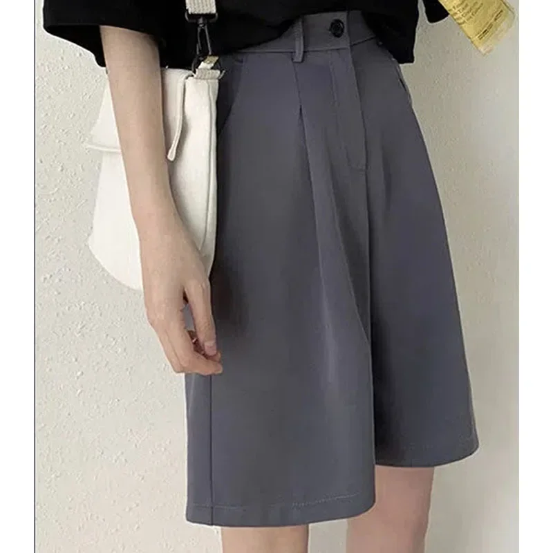 여성용 신축성 허리 세트 반바지, 루즈한 일본 캐주얼 패션, 프레피 스타일, 얇은 스트레이트, 하라주쿠, 신상