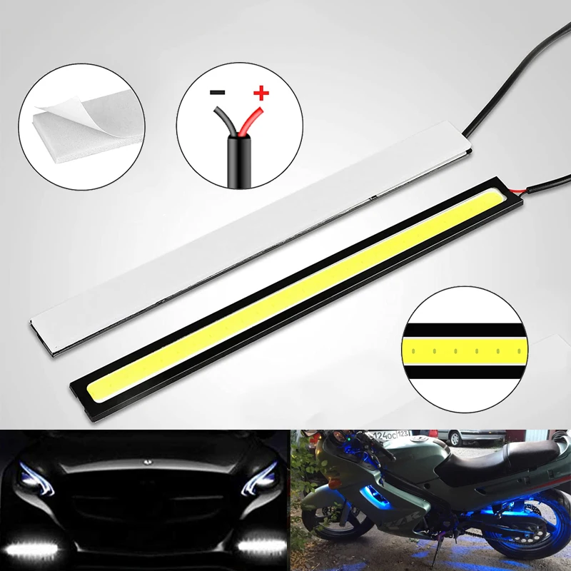 รูปสินค้า ไฟ LED COB DRL 17 ซม. สีขาว แผงอลูมิเนียม สำหรับรถยนต์