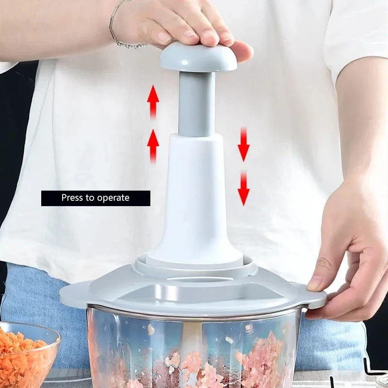 Multi-function Manual Food Processor Kitchen Meat Grinder Vegetable Chopper  Slicer Spinner Dicer for Fruits Lettuce Food