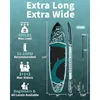 Family beginner SUP for fishing and water activities: 11'6 x 34 extra wide inflatable paddle board durable PVC material blue-gr