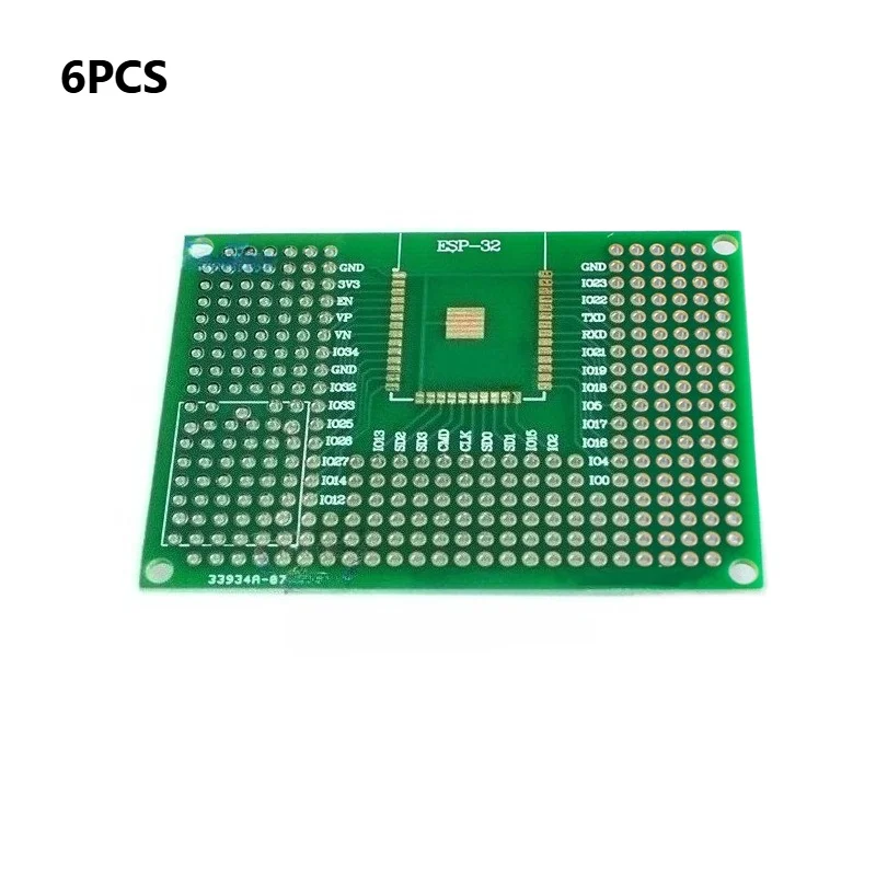 ESP8266 ESP32 ESP12F 12E 양면 주석 도금 브레드보드용 6개 5x7cm 프로토타입 PCB 보드