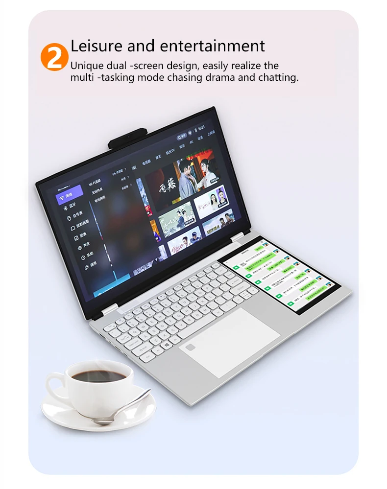Dual Screen Gaming Laptop Touchable Ultra Slim Laptops New Notebook 16Gb 32Gb Ra