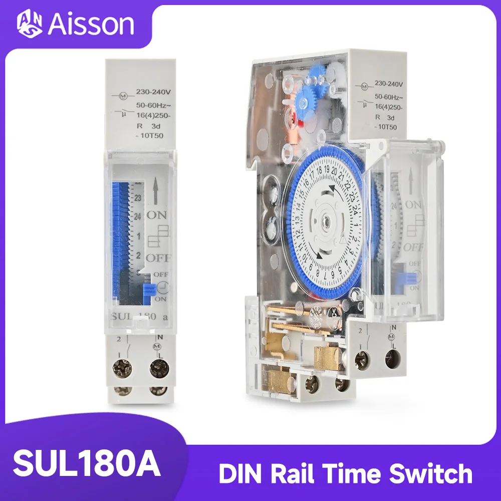 Análogos Interruptor Temporizador Mecânico Temporizador Programável Trilho Ruído Bateria Relé 24 Horas 220v 16a Su180 a