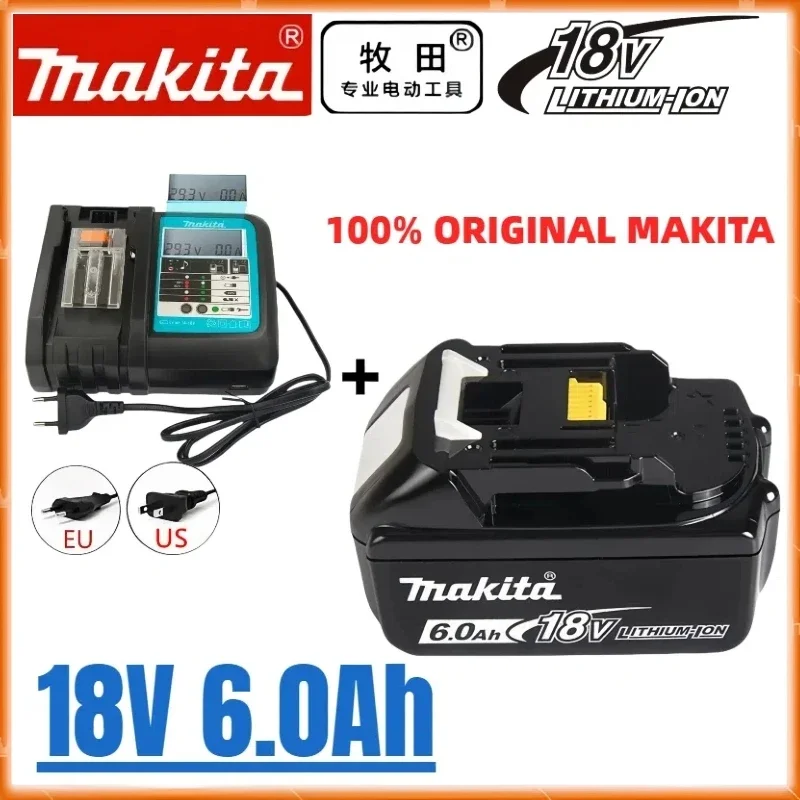 

Makita-100% Original Rechargeable Power Tool Battery 6.0Ah 18V BL1830 BL1850 BL1840 BL1860 BL1815，Replaceable LED Lithium-ion