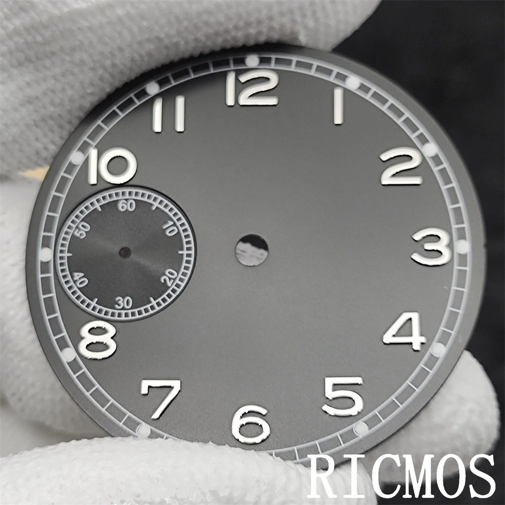 Black Watch Dial with Green Luminous for Mechanical Movement Watches, 37mm