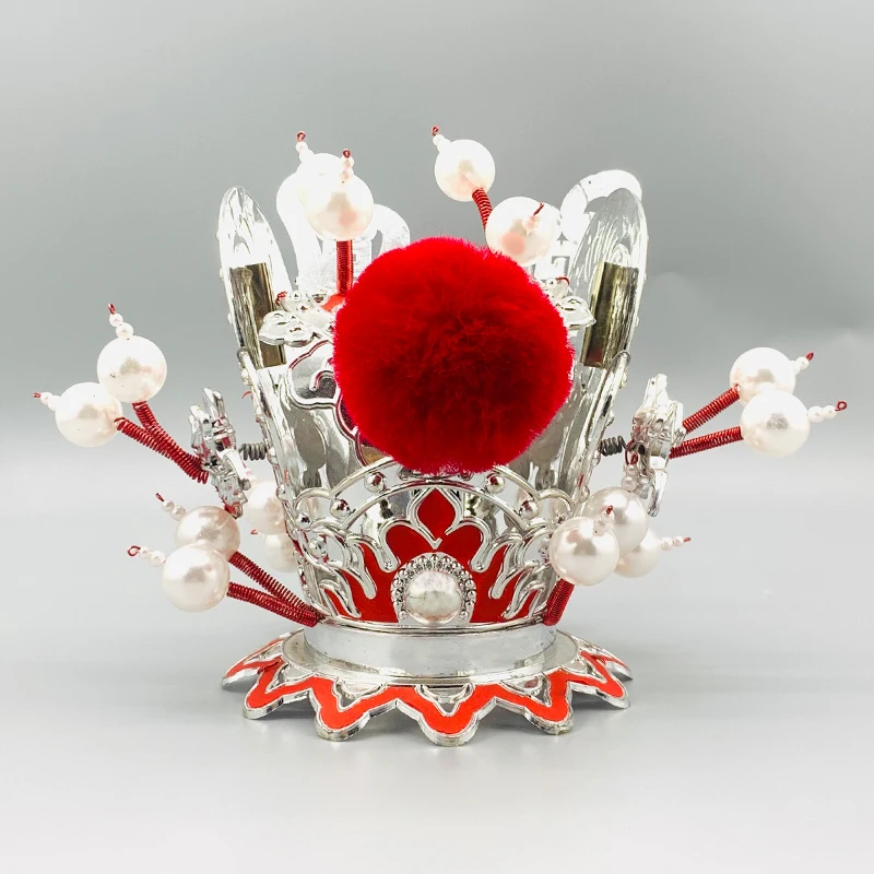 Sun Wukong Cosplay Pompon Headwear Prince Crown Party Favors Opera Bobbles Headband Accessories Funny Halloween Cosplay