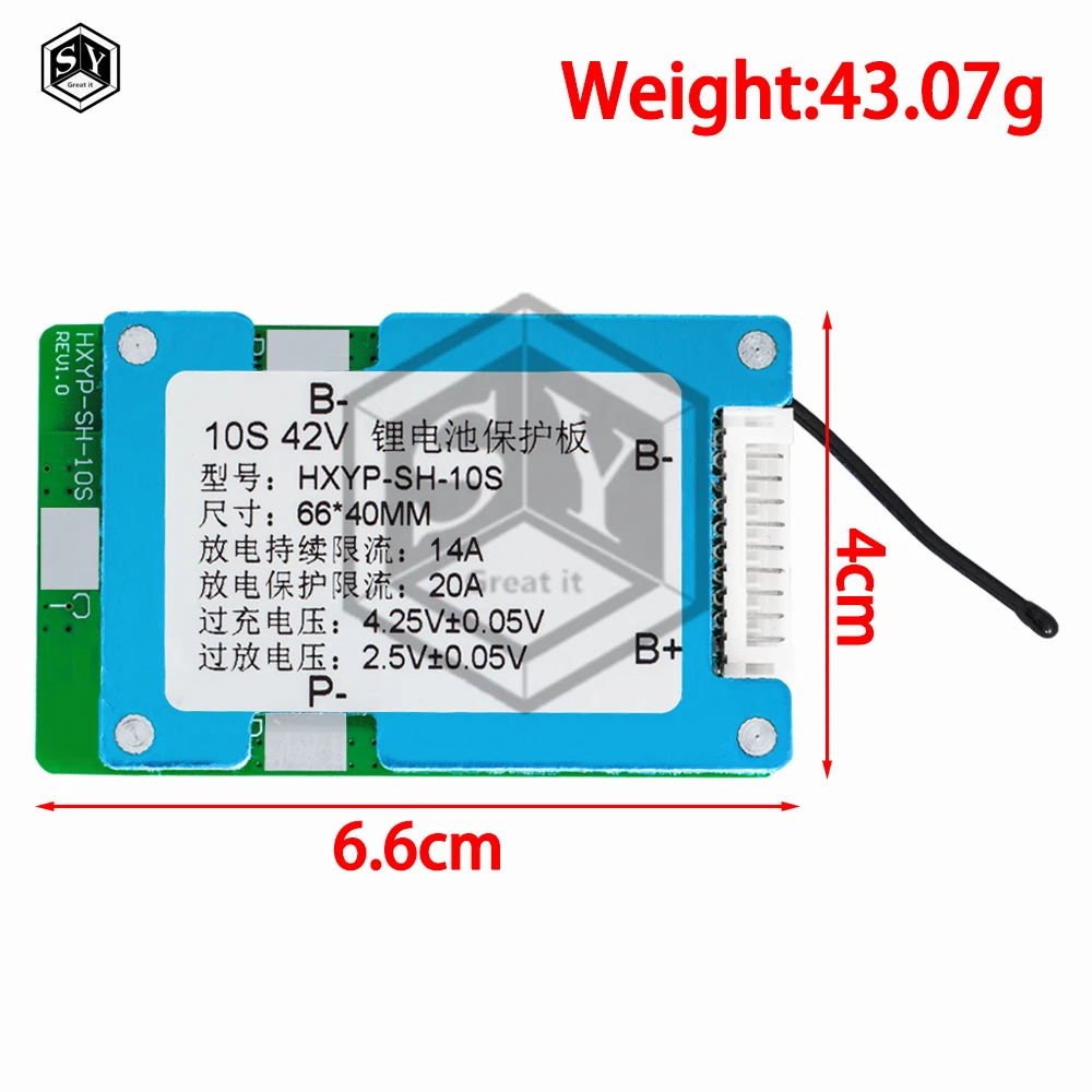 10S 42V 15A BMS Polymer Cell 18650 scheda di protezione della batteria al litio con bilanciamento controllo della temperatura integrato - Image 2
