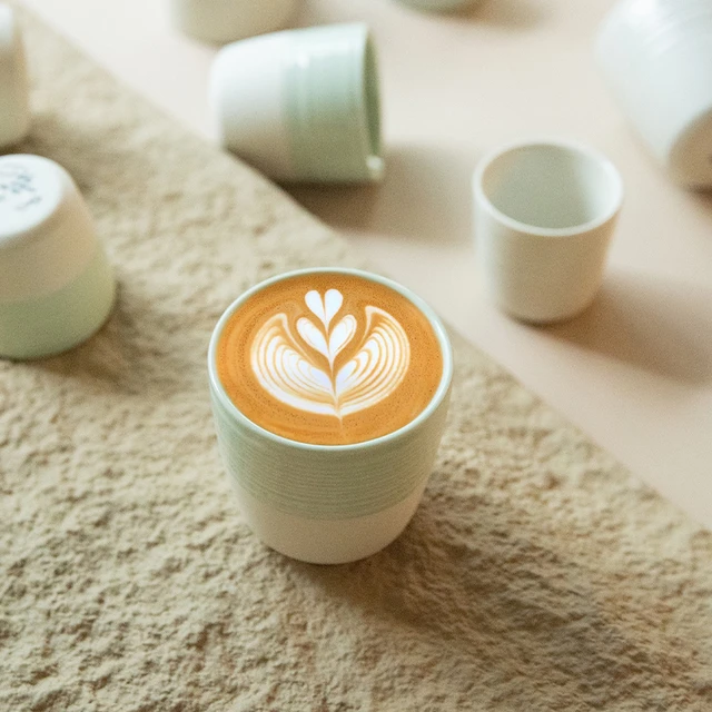 Ceramic Cortado Cup & Saucer, Flat White, Coffee Cup, Handmade Cup