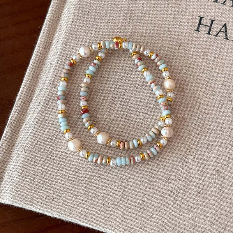 Ocean Collana Intrecciata A Mano Con Ciondolo E Perle, Girocollo Effetto Perla, Gioiello Moda Per Donne E Ragazze, Idea Regalo Per Feste - 5