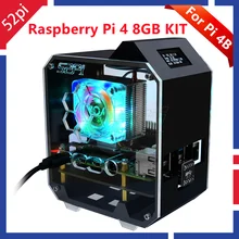 52pi raspberry pi 4 modelo b raspberry pi mini torre nas kit com torre de gelo & x862 placa para raspberry pi 4b