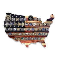 Wood America US Flag Challenge Coin Display U.S.Coins Stand Holds Challenge Coin Display Wooden  Collectible Coins 1