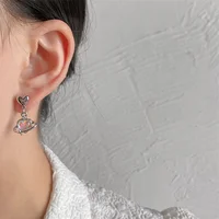 Y2K Heart Planet Drop Earrings for Women Harajuku Fashion Punk Girl Crystal Stars Earring 2025 Korean Trendy Party Jewelry Gifts - Image 3