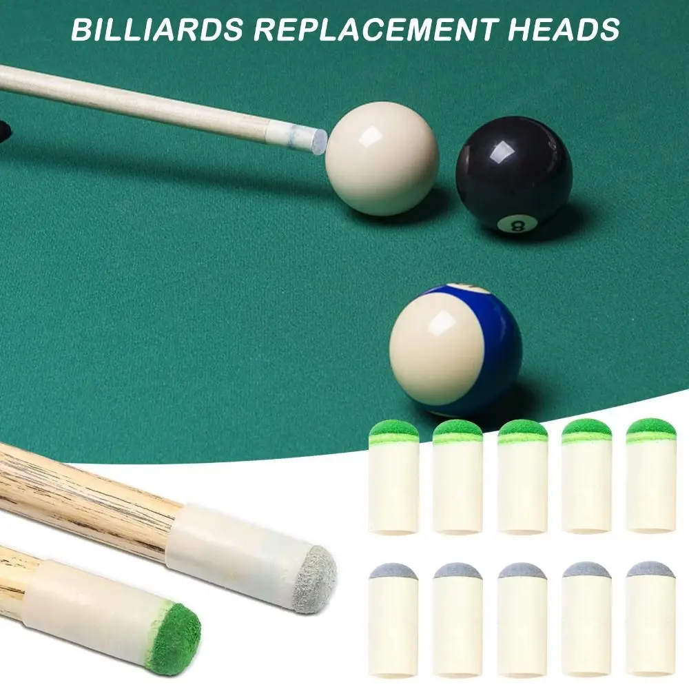 

10PCS Protective Cap Sleeve Billiards Big Head Billard Cue Pool Tips Snooker Billard Soft Kit Cue Head Billiard Replacement