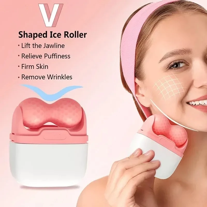 Face Massage Ice Roller For Face Cold Compress Therapy Massager Pain Relief Skin Rejuvenation V Shape Beauty Care Skin hot cold compress gel face eye shield relief face ice mask