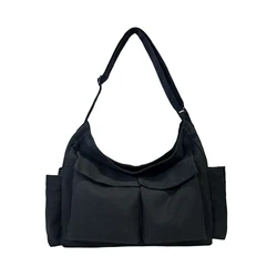 Large Capacity Lightweight Canvas Tote Bag for Women - Versatile and Stylish Handheld Shoulder Bag (Black)