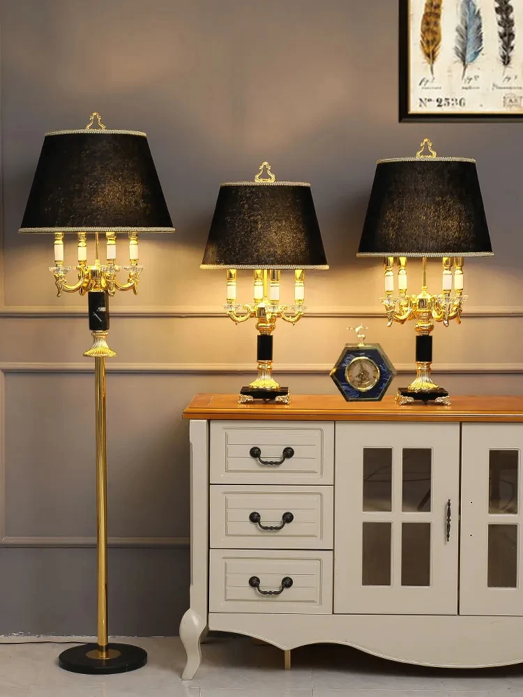 

High quality Luxury fashion black crystal table lamp bedroom bedside s brief modern decoration led