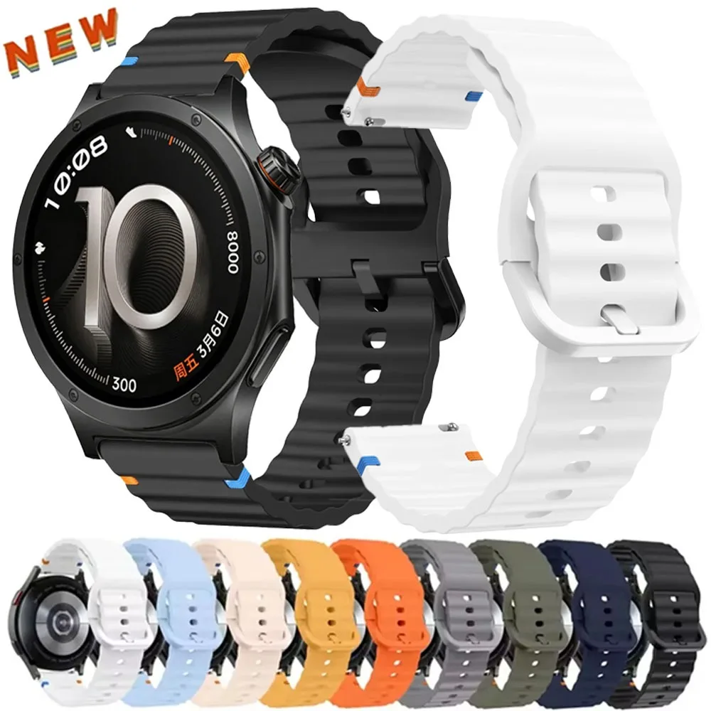 Breathable Wave Silicone Strap - 18/20/22mm Bracelet in Multiple Colors