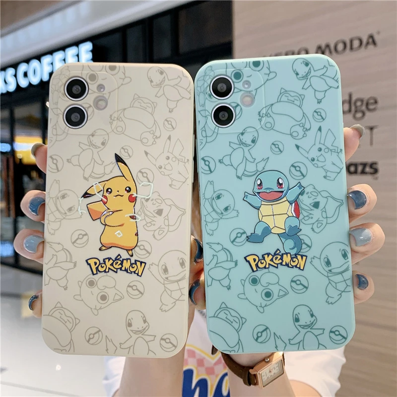 NEW Pikachu Pokemon Phone Case for IPhone 11 12 13 Pro MAX 8 Plus XS XR XS Max 7 8 6 Cute Cartoon Anti-fall Silicone Case Gift cases for iphone 11