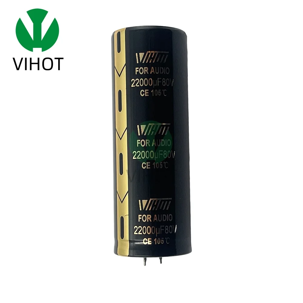 2Pcs VIHOT Audio Electrolytic Capacitor 80V 22000UF For Audio Hifi Amplifier High Frequency Low ESR Speaker