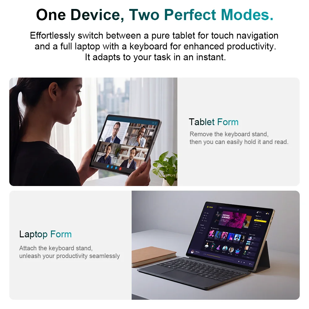 Ninkear S13 Neo 2-in-1 Laptop Tablet, 13-Inch 3K IPS 3:2 Display, Intel N150, Magnetic Detachable Keyboard, All-Day Battery, Versatile Connectivity, AI-Ready for Work, Study and Travel