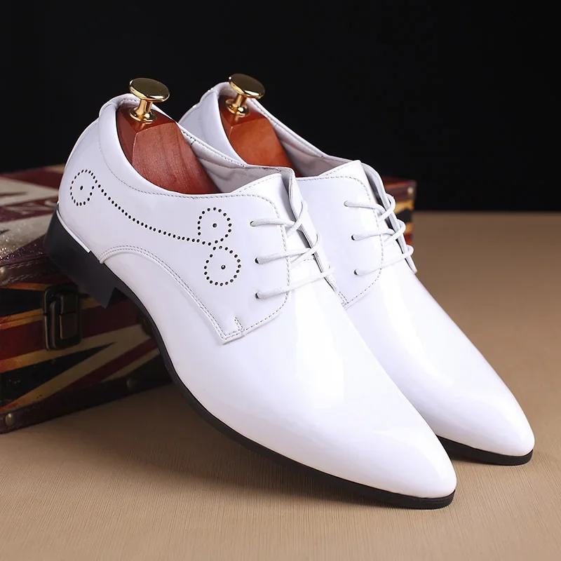 Men Formal Shoes Men Oxford Leather Dress Shoes Fashion Business Pointed Wedding Shoe