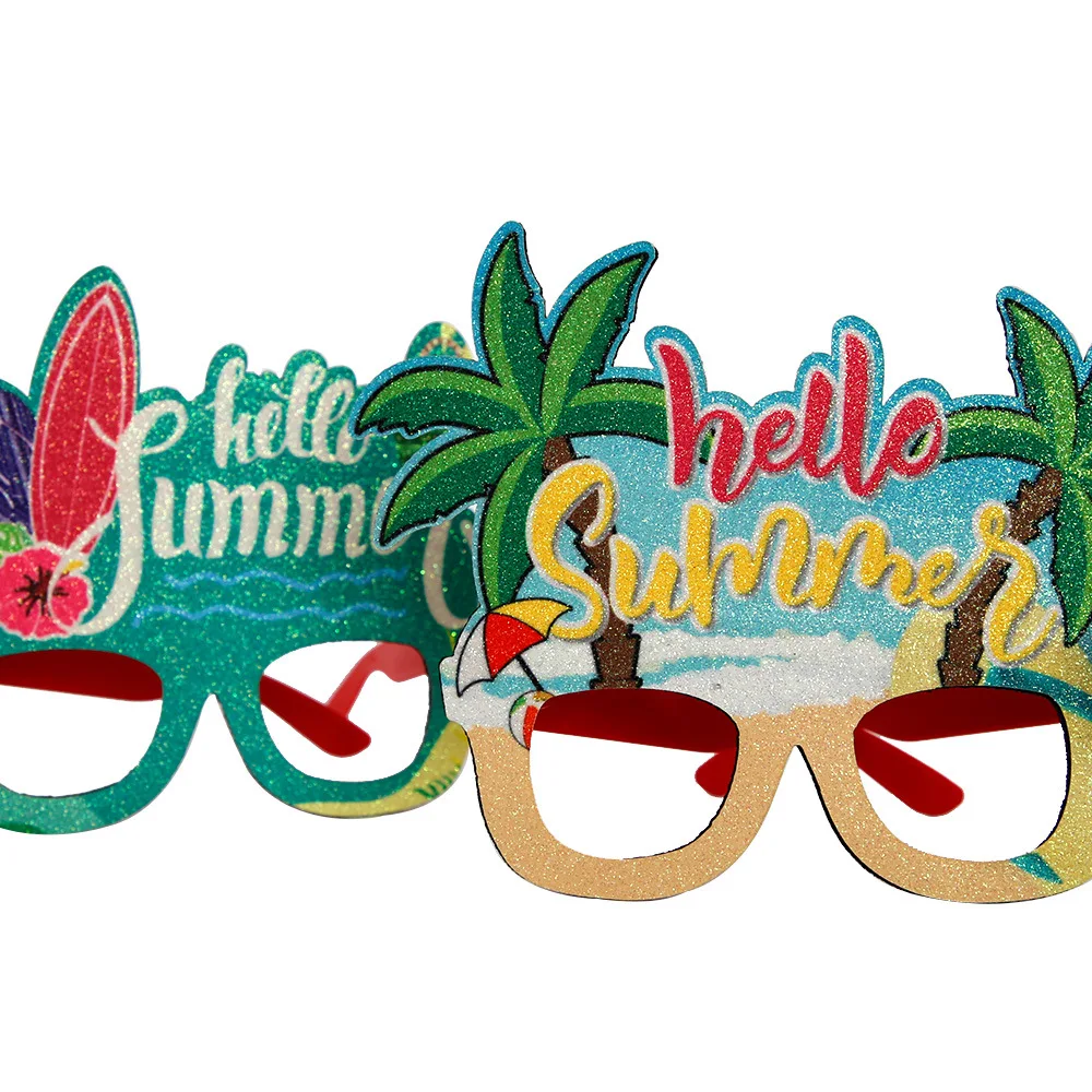 New Summer Hawaiian Sunglasses Frames Tropical Party Decor Flamingo Palm Tree Photo Booth Props Funny Festival Accessories