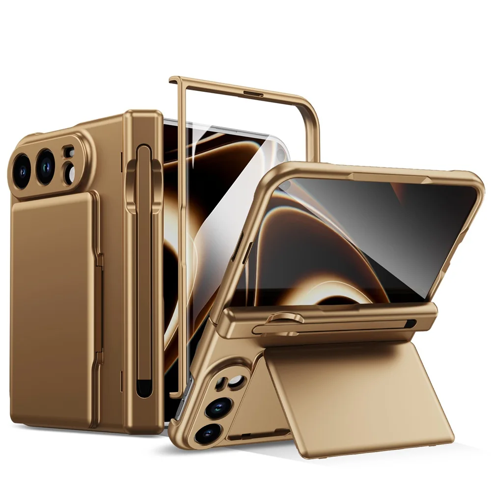 S Pen Holder Phone Case with Hinge Protection, Card Holder, Stand, Screen Protector, and Wallet Functionality