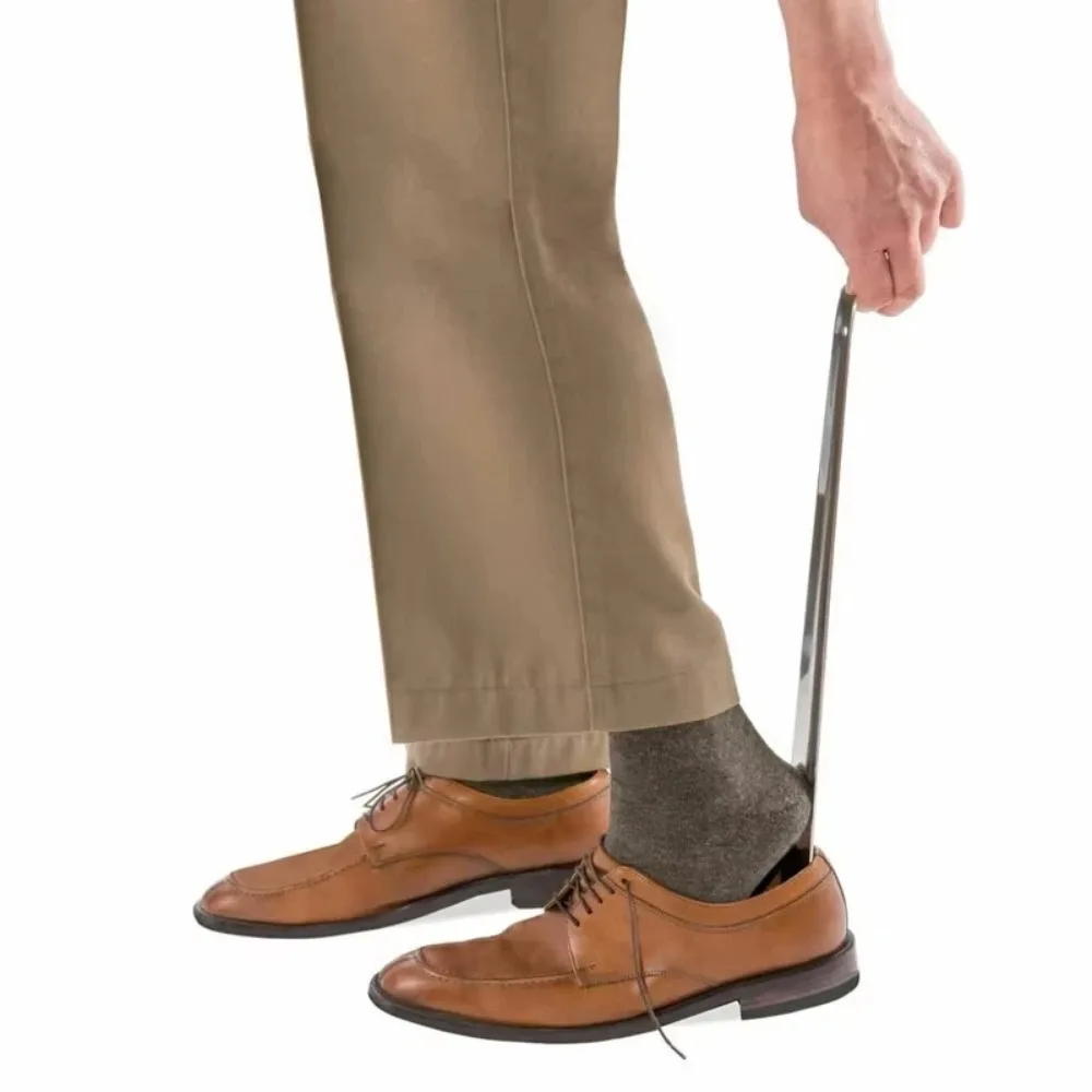 52CM 스테인리스 스틸 슈혼 롱 핸들 전문가용 금속 슈혼 가정용 신발 꺼내기 도구 손쉬운 신발 착용을 위한 끌어내기 도구