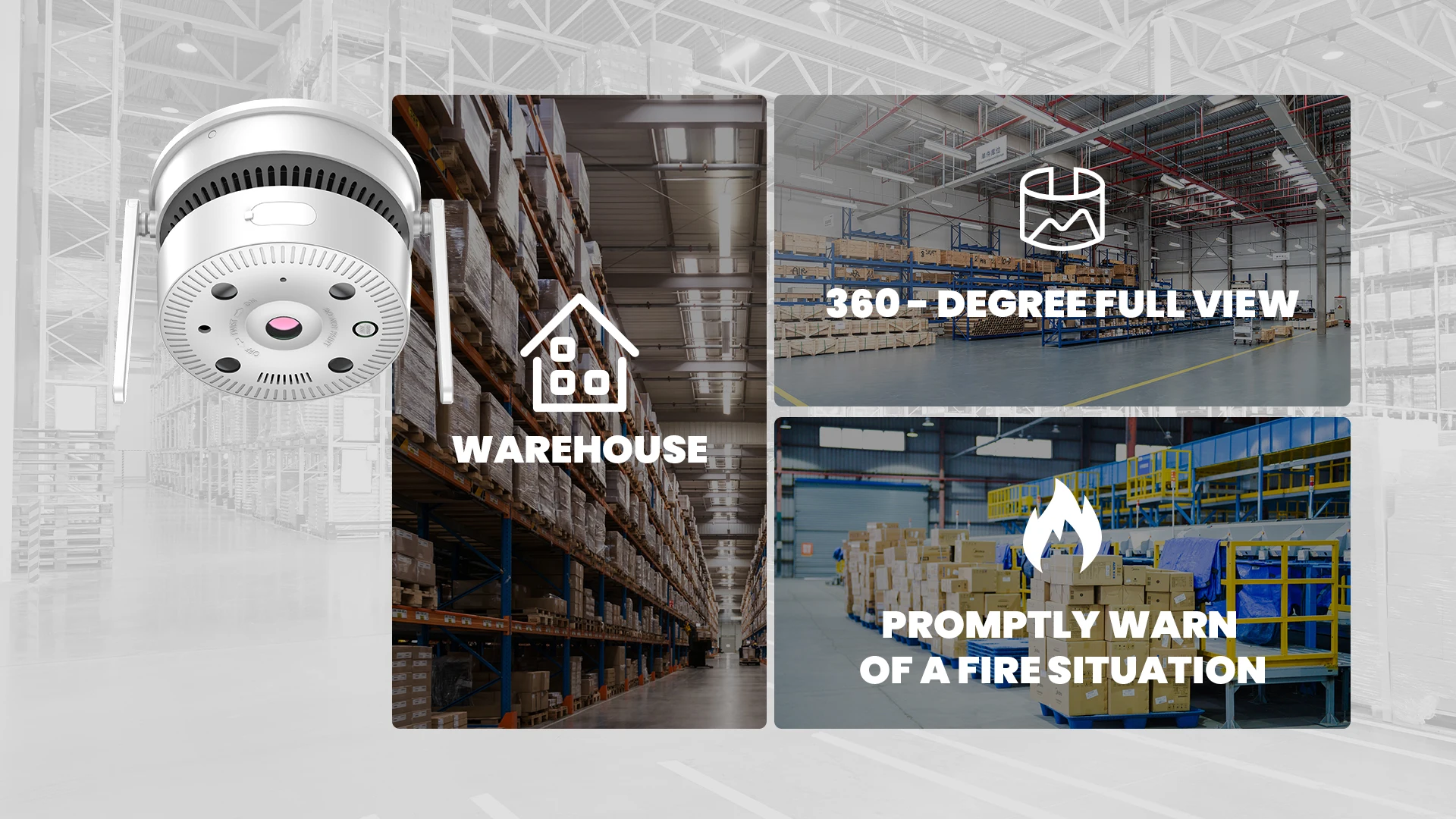 Security camera monitoring large indoor area