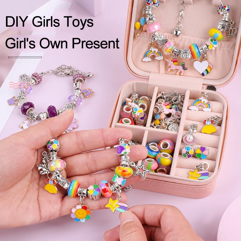 Diy Handmade String Beads Bracelet Kit Children Beaded Toy For Kids Bracelet  Girls Toys Plastic Make Necklace Bracelet Jewellery - Beads Toys -  AliExpress