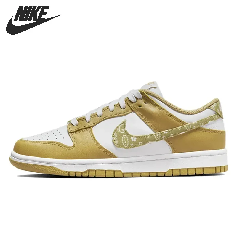Nike-Chaussures Sb Dunk Low Ess Pour Homme Et Femme, Cestini De Skateboard Unisexes, Orge Paisley Jaune