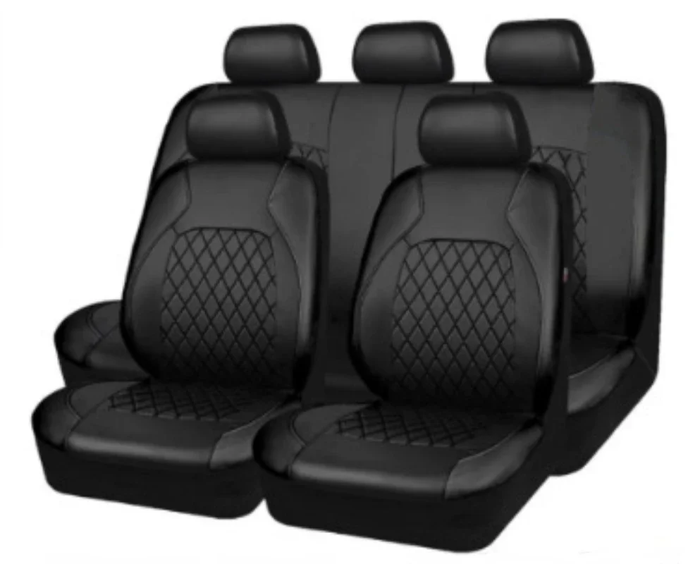 CAR PASS 3D Air Mesh Leather Car Seat Covers & Floor Mats Combo Set - Universal Fit, Airbag Compatible (Black & Mint)