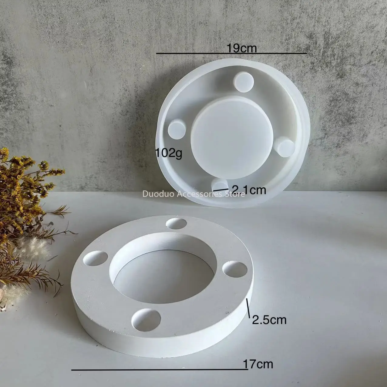 Four Holes Candlestick Silicone Mould Plaster Resin Drip Making Molds