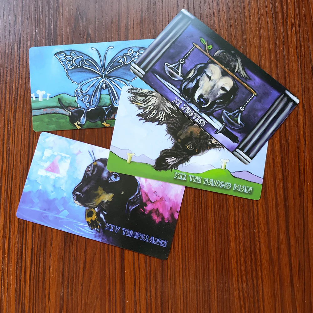 12x7cm Low Rider Dachshund Divination Tarot  78-card deck  for Beginners with Guide Book 3